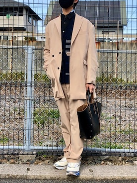 「NOのアイテム（パンツ）」を使った、KIMさん（メンズ・176cm）の冬コーディネート