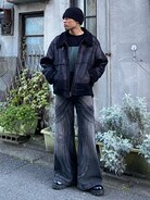 美品✨SOERTE ソエルテ　フェイクムートンジャケット グレー soerte（ソエルテ）の「Stand collar fake mouton jacket/スタンド