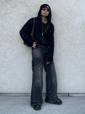 「AFB（エーエフビー）のアイテム」を使った、TATSUYAさん（メンズ・177cm）の夏コーディネート