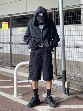 「SBG（エスビー）のSBG 喜平チェーンネックレス（ネックレス）」を使った、TATSUYAさん（メンズ・177cm）の夏コーディネート