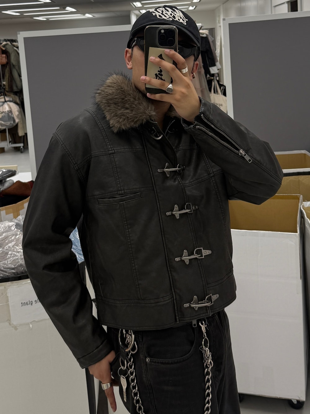 Fireman Design Fur Riders Jacket / ファイヤーマンデザインファー