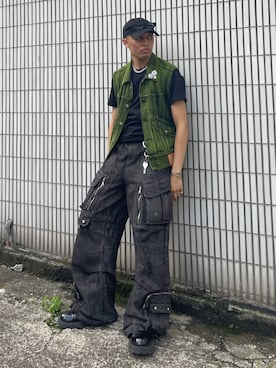 「SBG（エスビー）のSBG 喜平チェーンネックレス（ネックレス）」を使った、TATSUYAさん（メンズ・177cm）の夏コーディネート