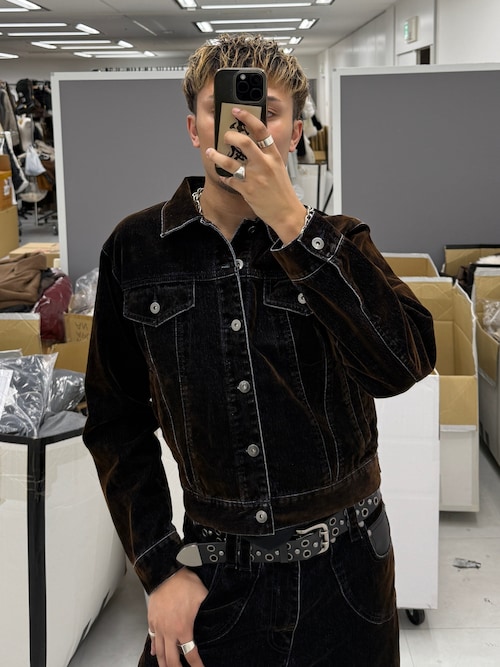 Overdyed Flocky Denim Jacket / オーバーダイフロッキーデニム