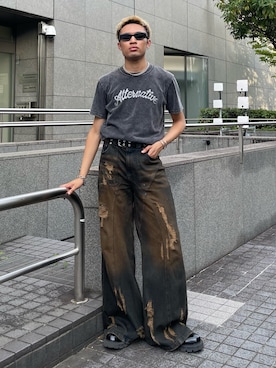 「SBG（エスビー）のSBG 喜平チェーンネックレス（ネックレス）」を使った、TATSUYAさん（メンズ・177cm）の夏コーディネート