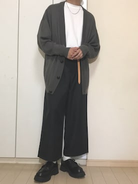 「Lui's（ルイス）のナローベルト（ベルト）」を使った、TATSUYAさん（メンズ・177cm）の夏コーディネート