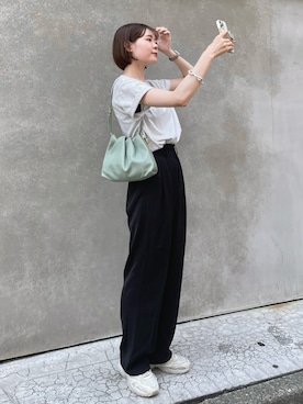 「アイテム（その他、ベージュ系）」を使った、chiさん（レディース・162cm）の夏コーディネート