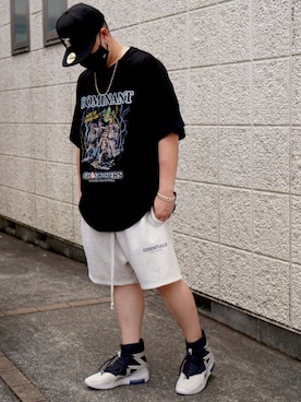 「FOG ESSENTIALS（エフオージーエッセンシャルズ）のアイテム（帽子）」を使った、ktacsさん（メンズ・170cm）の夏コーディネート