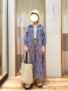「Samansa Mos2 blue（サマンサモスモスブルー）のアイテム（パンツ、オレンジ系）」を使った、砂糖さん（レディース・155cm）の夏コーディネート