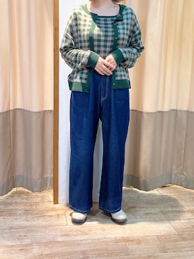 「ehka sopo（エヘカソポ）のアイテム（アンサンブル）」を使った、砂糖さん（レディース・155cm）の秋コーディネート