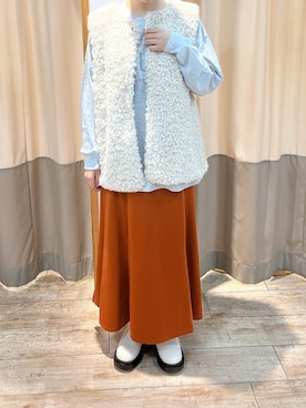 「トレンドファッション」｜「アイテム（ブーツ）」を使った、砂糖さん（レディース・155cm）の秋コーディネート