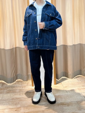 「Samansa Mos2 blue（サマンサモスモスブルー）のアイテム（デニムジャケット）」を使った、砂糖さん（レディース・155cm）の秋コーディネート