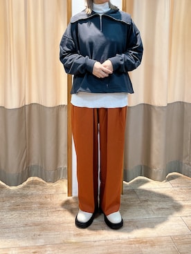 「Samansa Mos2 blue（サマンサモスモスブルー）のアイテム（パンツ、オレンジ系）」を使った、砂糖さん（レディース・155cm）の秋コーディネート
