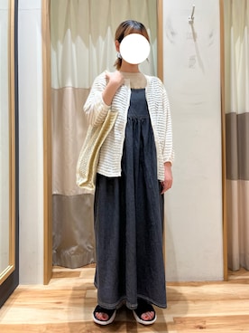 「Tシャツ×デニム」｜「アイテム（ワンピース/ドレス）」を使った、砂糖さん（レディース・155cm）の夏コーディネート