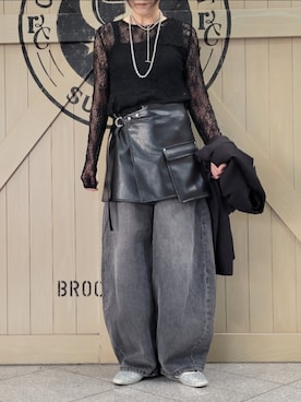 「PBLIM（ページボーイリム）のアイテム」を使った、しぃさん（レディース・162cm）の春コーディネート