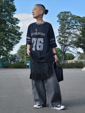 「PBLIM（ページボーイリム）のアイテム（パンツ）」を使った、しぃさん（レディース・164cm）の秋コーディネート