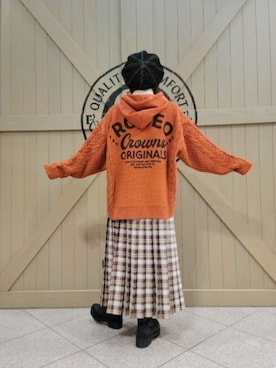 「RODEO CROWNS WIDE BOWL（ロデオクラウンズワイドボウル）のアイテム（ハンチング/ベレー帽）」を使った、しぃさん（レディース・164cm）の冬コーディネート