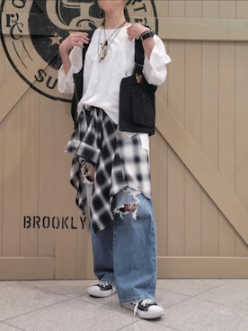 「AZUL by moussy（アズールバイマウジー）のアイテム」を使った、しぃさん（レディース・164cm）の秋コーディネート