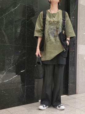 「アイテム（ベスト）」を使った、しぃさん（レディース・164cm）の秋コーディネート