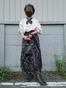 「LAKOLE（ラコレ）のアイテム（ハンチング/ベレー帽）」を使った、しぃさん（レディース・164cm）の秋コーディネート