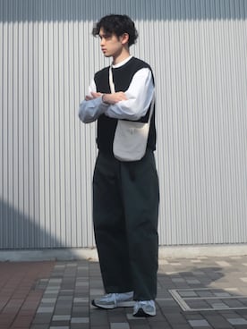 「UNIIT（ユニット）のアイテム」を使った、てぃーりくさん（メンズ・170cm）の春コーディネート