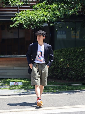 てぃーりくさん（メンズ・170cm）の夏コーディネート