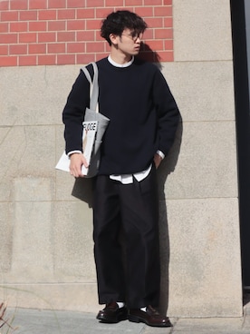 「UNIIT（ユニット）のアイテム（トップス）」を使った、てぃーりくさん（メンズ・170cm）の秋コーディネート