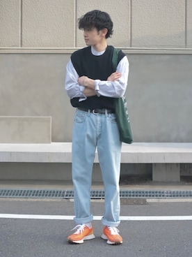 「Levis」｜「アイテム（アクセサリー）」を使った、てぃーりくさん（メンズ・170cm）の春コーディネート