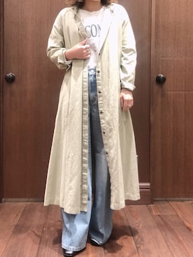 「NOMBRE IMPAIR（ノンブルアンペール）のアイテム（シャツワンピース）」を使った、saegusa.さん（レディース・151cm）の冬コーディネート