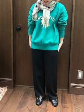 「NOMBRE IMPAIR（ノンブルアンペール）のアイテム（スウェット）」を使った、saegusa.さん（レディース・151cm）の秋コーディネート