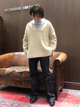 「FIL DE FER（フィルデフェール）のアイテム（スラックス）」を使った、saegusa.さん（レディース・151cm）の秋コーディネート