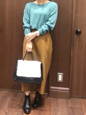 「NOMBRE IMPAIR（ノンブルアンペール）のアイテム（ブーツ）」を使った、saegusa.さん（レディース・151cm）の秋コーディネート