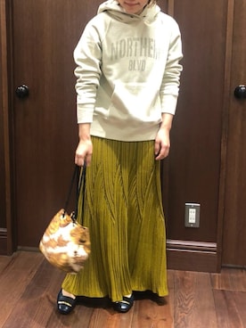 「NOMBRE IMPAIR（ノンブルアンペール）のアイテム（パーカー）」を使った、saegusa.さん（レディース・151cm）の秋コーディネート