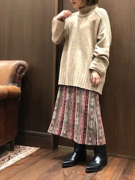 「NOMBRE IMPAIR（ノンブルアンペール）のアイテム（ブーツ）」を使った、saegusa.さん（レディース・151cm）の秋コーディネート