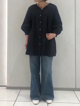 「FIL DE FER（フィルデフェール）のアイテム（デニムパンツ）」を使った、saegusa.さん（レディース・151cm）の春コーディネート