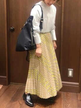 「NOMBRE IMPAIR（ノンブルアンペール）のアイテム（スカート）」を使った、saegusa.さん（レディース・151cm）の秋コーディネート