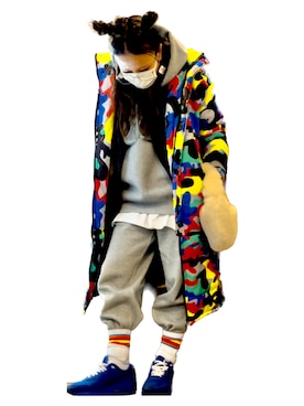 「no brand（ノーブランド）のアイテム（ダウンジャケット/コート）」を使った、88aoie88さん（レディース・153cm）の冬コーディネート