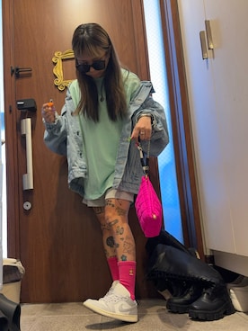 「アイテム（デニムジャケット）」を使った、88aoie88さん（レディース・153cm）の秋コーディネート