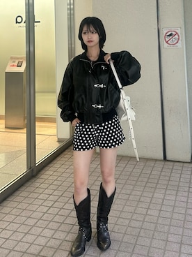 「アイテム（ブルゾン）」を使った、makiさん（レディース・159cm）の夏コーディネート