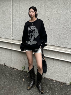 「Sourcream（サワークリーム）のアイテム」を使った、makiさん（レディース・159cm）の夏コーディネート