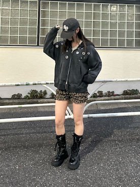 「アイテム（パーカー）」を使った、makiさん（レディース・159cm）の秋コーディネート