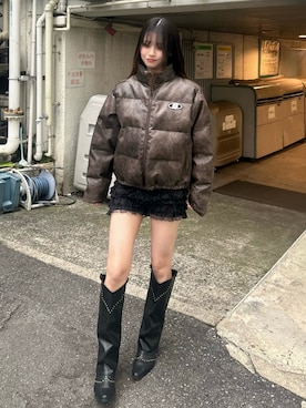 「アイテム（ダウンジャケット/コート）」を使った、makiさん（レディース・159cm）の秋コーディネート