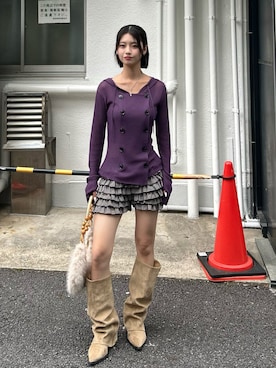 「WHO'S WHO gallery（フーズフーギャラリー）のアイテム（パーカー）」を使った、makiさん（レディース・159cm）の夏コーディネート