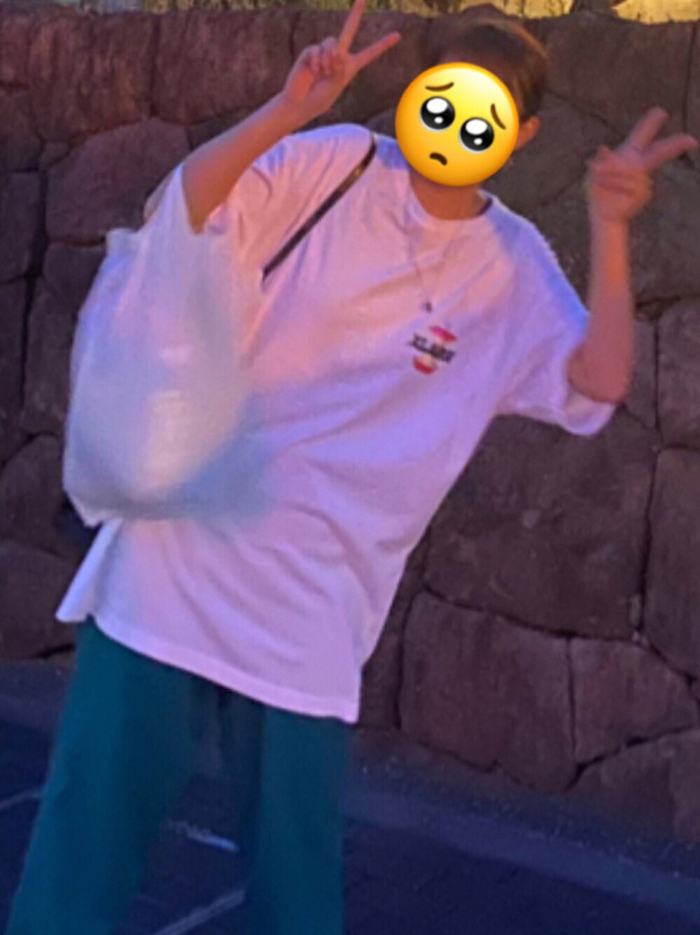 「古着、夏コーデ、シンプル、白Tシャツ、XLARGE、メンズライク」｜「XLARGEのアイテム（Tシャツ/カットソー、ホワイト系）」を使った、_さん（レディース・163cm）の夏コーディネートの1枚目の写真