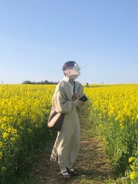 「Kastane（カスタネ）の【SETアイテム】クロップドカーディガン×ワンピースSET（ワンピース）」を使った、maronさん（レディース・151cm）の春コーディネート