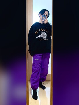 「Decorative（デコラティブ）のアイテム」を使った、松田さん（レディース・154cm）の冬コーディネート