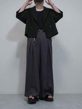 「アイテム（ジャケット/アウター、ブラック系）」を使った、けいさん（メンズ・177cm）の夏コーディネート