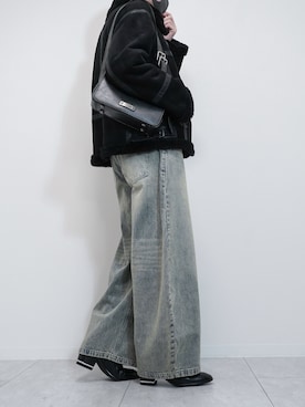 「アイテム（ムートンコート）」を使った、けいさん（メンズ・177cm）の秋コーディネート