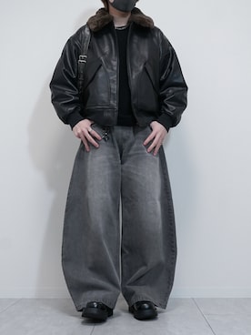 「アイテム（キーホルダー、ブラック系）」を使った、けいさん（メンズ・177cm）の冬コーディネート