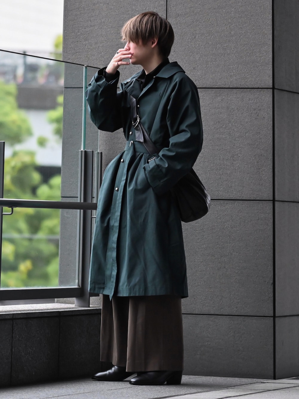 CIASENSEのステンカラーコートを使った人気ファッションコーディネート