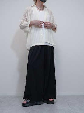 「アイテム（スラックス）」を使った、けいさん（メンズ・177cm）の夏コーディネート